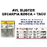 AVL BLISTER ESCARPIA ROSCA ZINCADA + TACO 17X40 2011 (CAJA 15 UNIDADES)