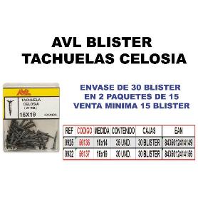 AVL BLISTER TACHUELAS CELOSIA NEGRA 16X19   0932 (CAJA 15 UNIDADES)