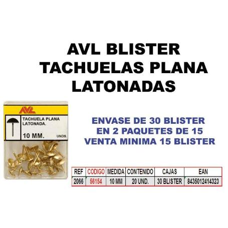 AVL BLISTER TACHUELAS LATONADAS 10 MM 2066 (CAJA 15 UNIDADES)