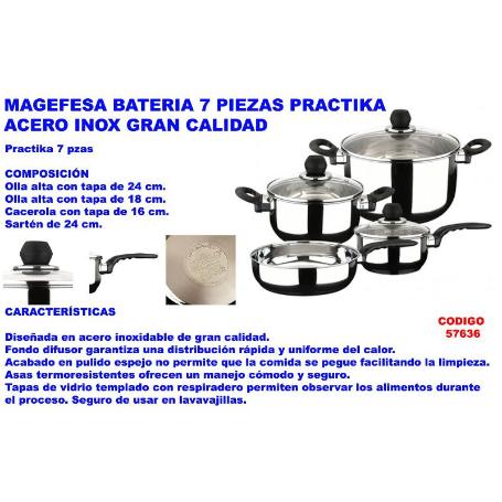 MAGEFESA BATERIA 7 PIEZA PRACTIKA ACERO INOX CALIDAD 01BXPRACT07