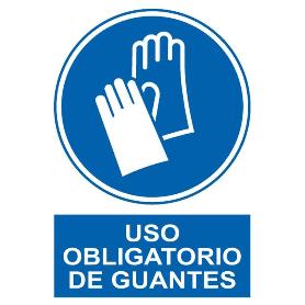 SEÑAL OBLIG EL USO DE GUANTES PVC 0,7MM 210*300